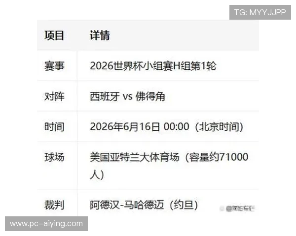 2026年世界杯西班牙对阵佛得角比赛时间安排及详细赛程介绍